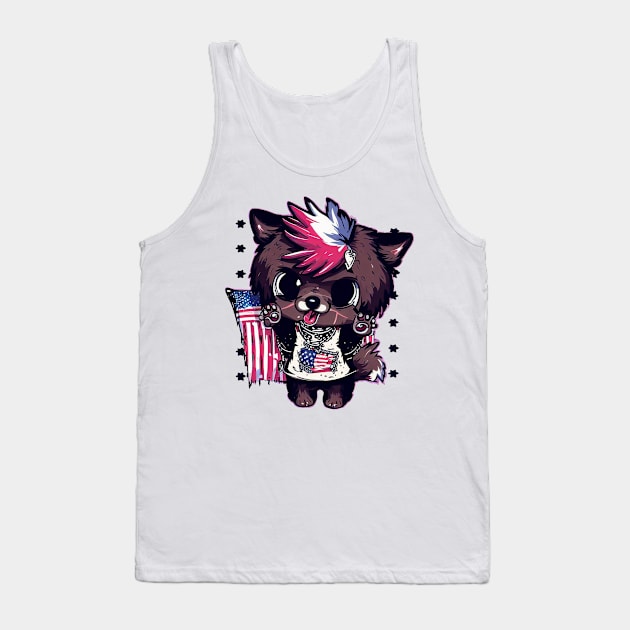 Cute Dog 4th Of July Freedom Fighter Tank Top by Cutiez Punk